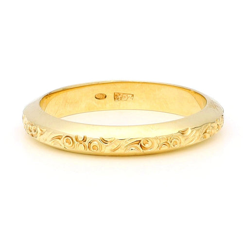 Bague 55 Drijfhout & Zn - Bague jonc en or jaune 14k gravée 58 Facettes 8ADC532A287341909ACF587AAE1F7EE6