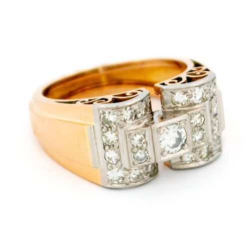 Bague 55 Bague Tank rétro en or 18k bicolore et diamants 58 Facettes A3AFB26D118048DA8CF4E5AEBF0E73B1