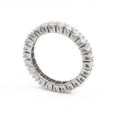 Bague 55.5 Bague Alliance américaine Or blanc Diamant 58 Facettes 1856174CN