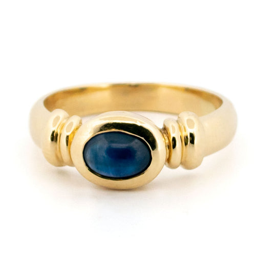 Bague 56 Bague solitaire vintage en or jaune 14k avec saphir cabochon 58 Facettes 6A314B987B69427AAE81B1553CCFED32