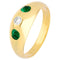 Bague 54.5 Bague gypsy vintage en or jaune 14k, émeraudes et diamant 58 Facettes F300E349D19E44378C9D6C7D8659D639