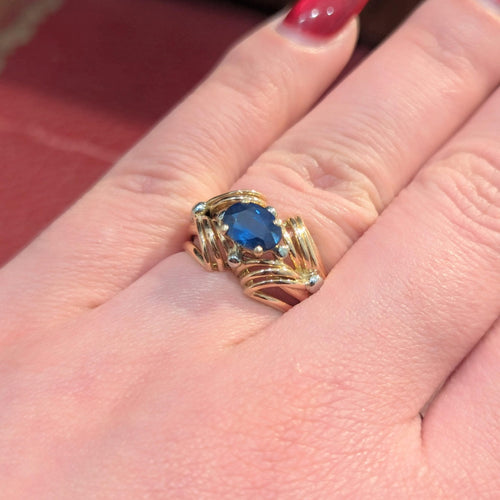 Bague 55 Bague en or jaune 18 carats et saphir 58 Facettes 18697
