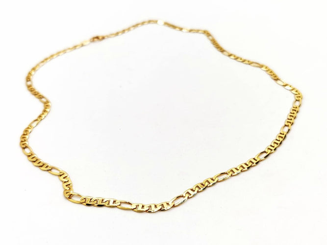 Collier Collier maille Figaro 2x1 en or jaune 18 carats 58 Facettes 1875426CN