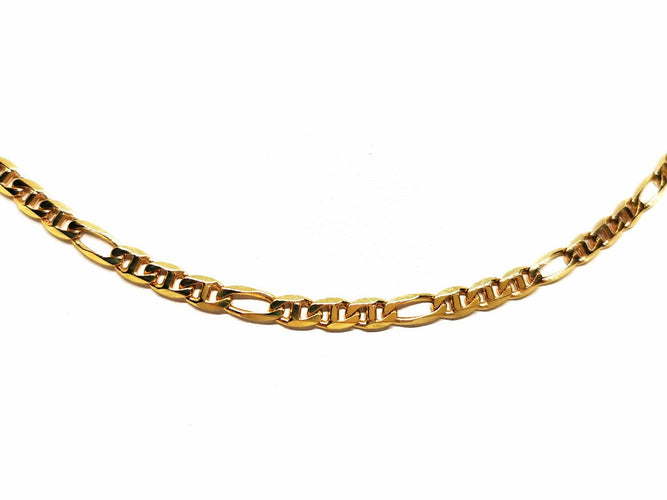 Collier Collier maille Figaro 2x1 en or jaune 18 carats 58 Facettes 1875426CN