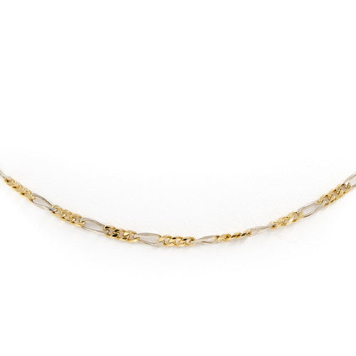 Collier Collier chaîne maille cheval alternée en or jaune et or blanc 18 carats 58 Facettes 1875602CN