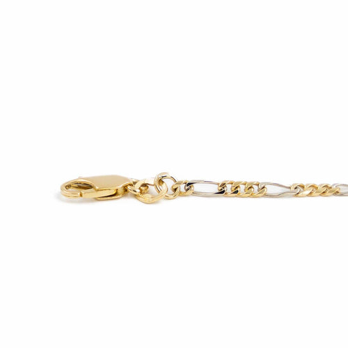 Collier Collier chaîne maille cheval alternée en or jaune et or blanc 18 carats 58 Facettes 1875602CN
