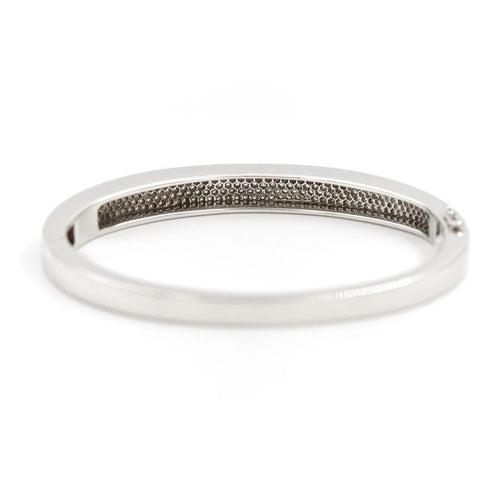 Bracelet Bracelet jonc ouvrant en or blanc 18 carats et diamants 58 Facettes 1887740CN