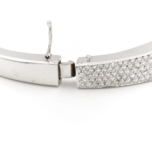 Bracelet Bracelet jonc ouvrant en or blanc 18 carats et diamants 58 Facettes 1887740CN