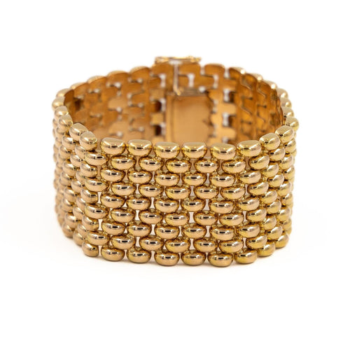 Bracelet Bracelet manchette maille grain de riz en or jaune 18 carats 58 Facettes 1888409CN
