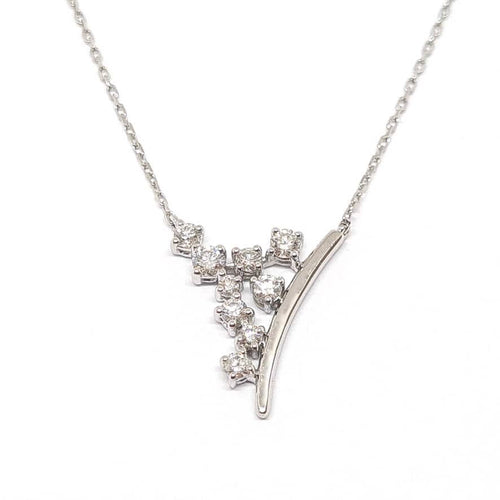 Collier Collier grappe diamants or blanc 58 Facettes