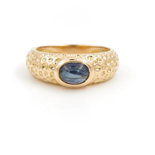 Bague 54 Bague en or jaune 18 carats avec saphir bleu cabochon 58 Facettes 1907874CN