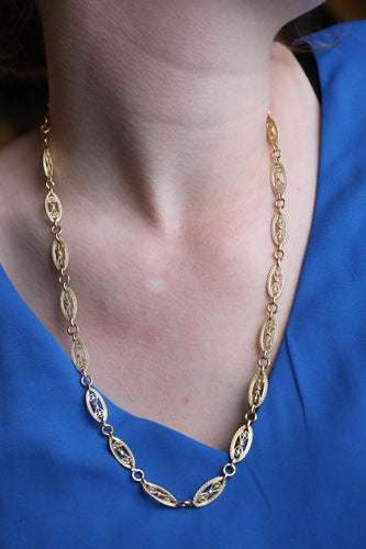 Collier Collier maille filigrane en or jaune 18 carats 58 Facettes 1907918CN