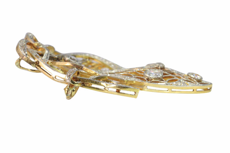 Pendentif Pendentif-broche Art nouveau en platine et or jaune 18K diamants 58 Facettes 19087-0046