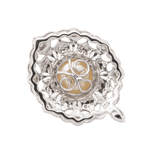Pendentif Pendentif Vintage Or blanc Perle, Diamant 58 Facettes 1931141CN