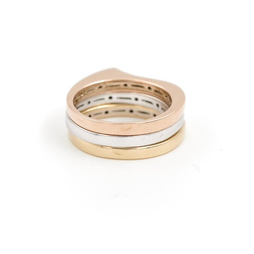 Bague 54 Bague Or blanc, Or jaune, Or rose 58 Facettes 1943849CN