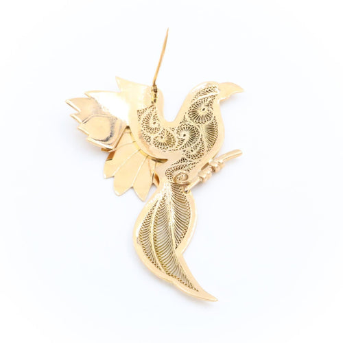 Broche Broche oiseau filigrané en or jaune 18 carats 58 Facettes 1969280CN