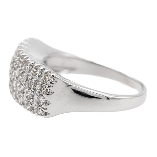 Bague 54 Bague en or blanc 18 carats pavée de diamants 58 Facettes 1969291CN