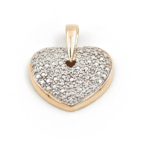 Pendentif Pendentif cœur en or jaune 18 carats et or blanc avec diamants 58 Facettes 1969296CN