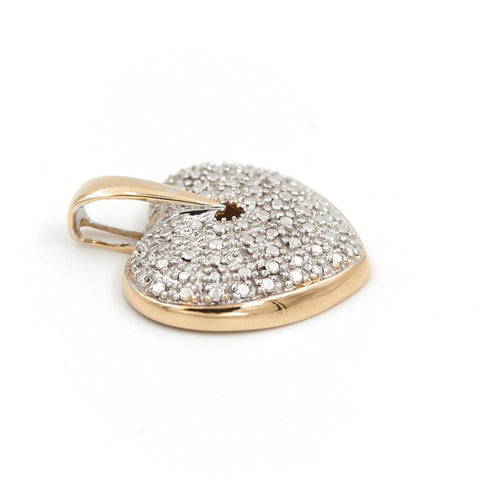 Pendentif Pendentif cœur en or jaune 18 carats et or blanc avec diamants 58 Facettes 1969296CN