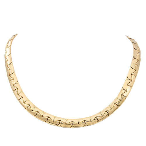 Collier Collier maille haricot en or jaune 18 carats 58 Facettes 1980684CN