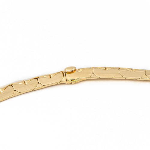 Collier Collier maille haricot en or jaune 18 carats 58 Facettes 1980684CN