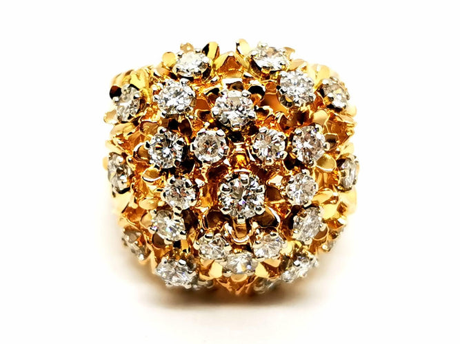 Bague 49 Bague cocktail en or jaune 18 carats et diamants 58 Facettes 1986228CN