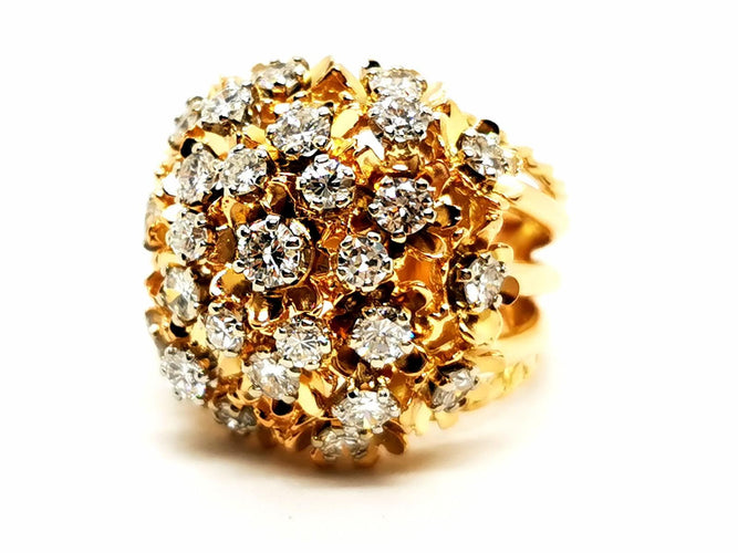 Bague 49 Bague cocktail en or jaune 18 carats et diamants 58 Facettes 1986228CN