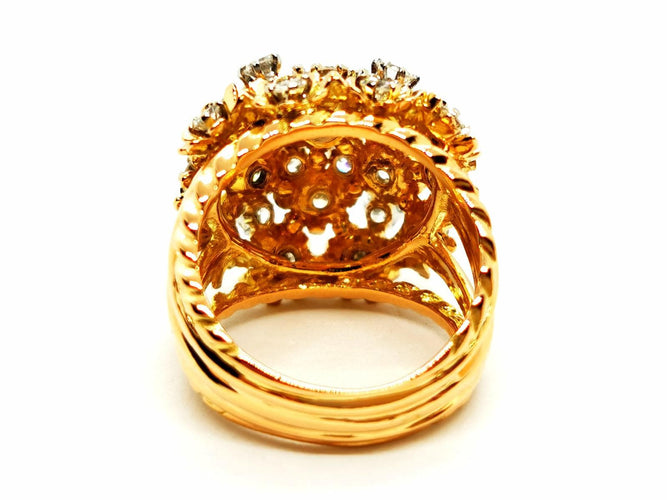 Bague 49 Bague cocktail en or jaune 18 carats et diamants 58 Facettes 1986228CN