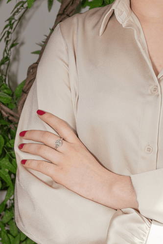 Bague 57 Bague Solitaire Platine, Or blanc Diamant 58 Facettes 1986229CN