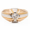 Bague 57 Bague solitaire tank en or jaune 18 carats et platine 950 avec diamant 58 Facettes 1986230CN