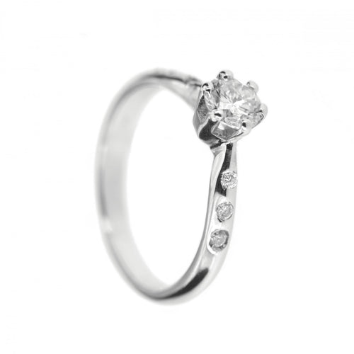 Bague 52 Bague solitaire - Diamant 0,50 ct en or blanc 18 kt 58 Facettes 19941