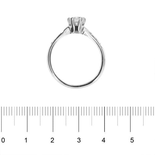 Bague 52 Bague solitaire - Diamant 0,50 ct en or blanc 18 kt 58 Facettes 19941