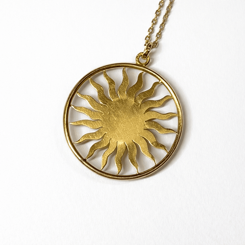 Pendentif Pendentif soleil stylisé rond en or jaune 18K 58 Facettes REF2577-345