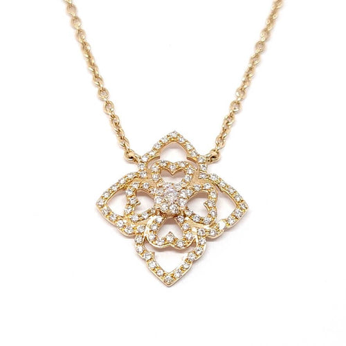 Collier Collier dentelle diamants or rose 58 Facettes