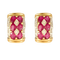 Boucles d'oreilles Demies Créoles Or Jaune Rubis et Diamants 58 Facettes