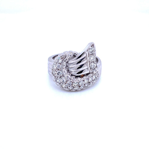 Bague 58 Bague Art déco en or blanc 18k et diamants 58 Facettes