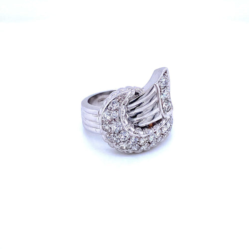 Bague 58 Bague Art déco en or blanc 18k et diamants 58 Facettes