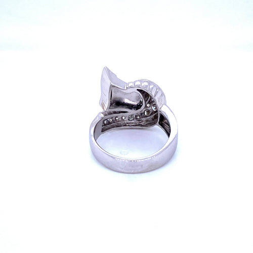 Bague 58 Bague Art déco en or blanc 18k et diamants 58 Facettes