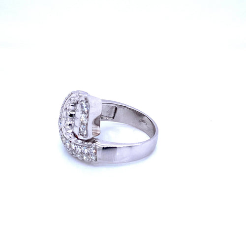 Bague 58 Bague Art déco en or blanc 18k et diamants 58 Facettes