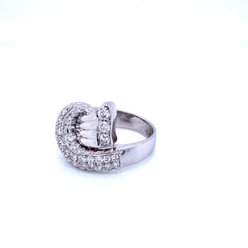 Bague 58 Bague Art déco en or blanc 18k et diamants 58 Facettes