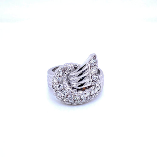 Bague 58 Bague Art déco en or blanc 18k et diamants 58 Facettes