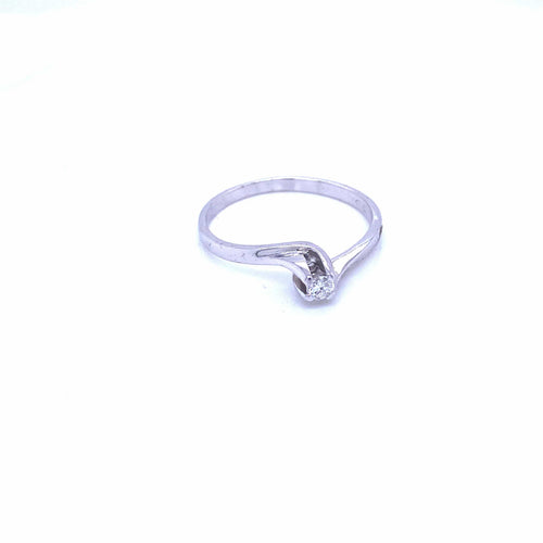 Bague 57 Bague solitaire diamant en or blanc 18k 58 Facettes