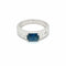 Bague 55 Bague Art déco en or blanc 18 ct saphir et diamants 58 Facettes