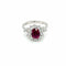 Bague 52 Bague entourage en or blanc 18k avec rubis birman et diamants 58 Facettes