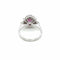 Bague 52 Bague entourage en or blanc 18k avec rubis birman et diamants 58 Facettes