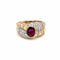 Bague 60 Bague cocktail rubis et diamants en or jaune et blanc 18 carats 58 Facettes