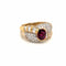 Bague 60 Bague cocktail rubis et diamants en or jaune et blanc 18 carats 58 Facettes