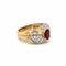 Bague 60 Bague cocktail rubis et diamants en or jaune et blanc 18 carats 58 Facettes