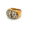 Bague 56 Bague Art déco pavée de diamants en or rose 18 carats et argent 58 Facettes