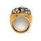 Bague 56 Bague Art déco pavée de diamants en or rose 18 carats et argent 58 Facettes